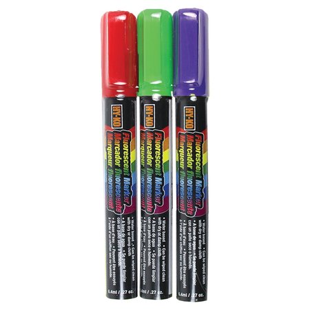 HY-KO Fluorescent Window Markers, Red/Green/Purple, 3PK A40619